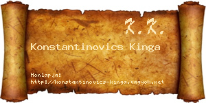 Konstantinovics Kinga névjegykártya